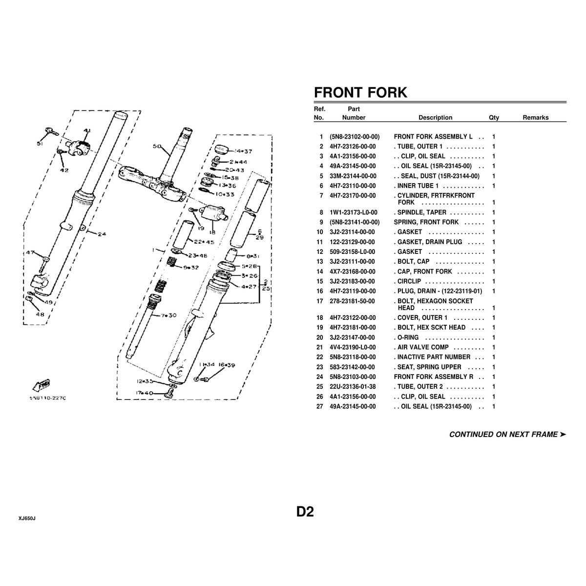 Yamaha XJ650J Cylinder Head Parts Manual - Official PDF - Image 4