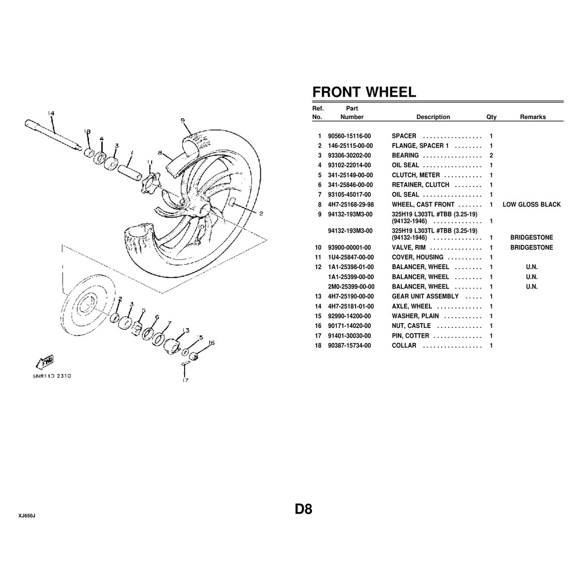 Yamaha XJ650J Cylinder Head Parts Manual - Official PDF - Image 6