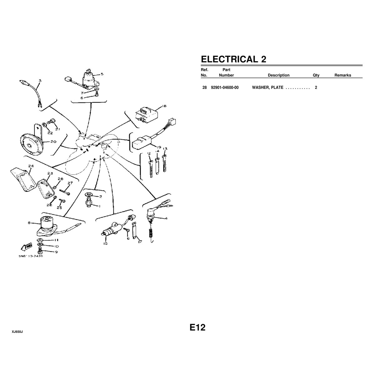 Yamaha XJ650J Cylinder Head Parts Manual - Official PDF - Image 7