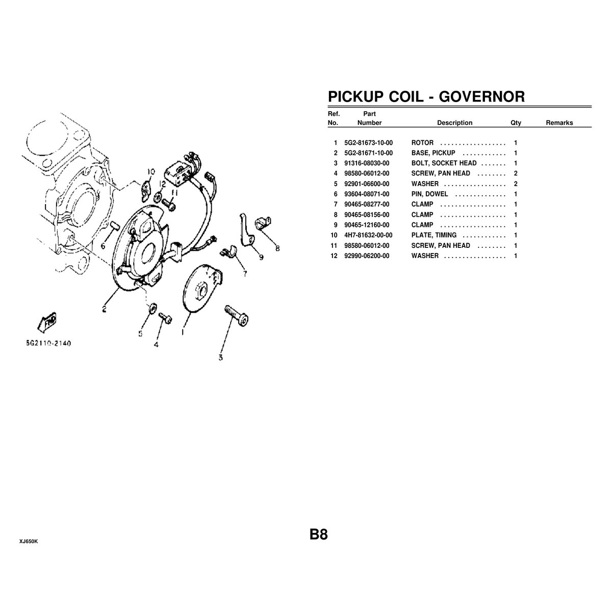 Yamaha XJ650K Motorcycle Cylinder Head Parts Manual PDF Guide - Image 2