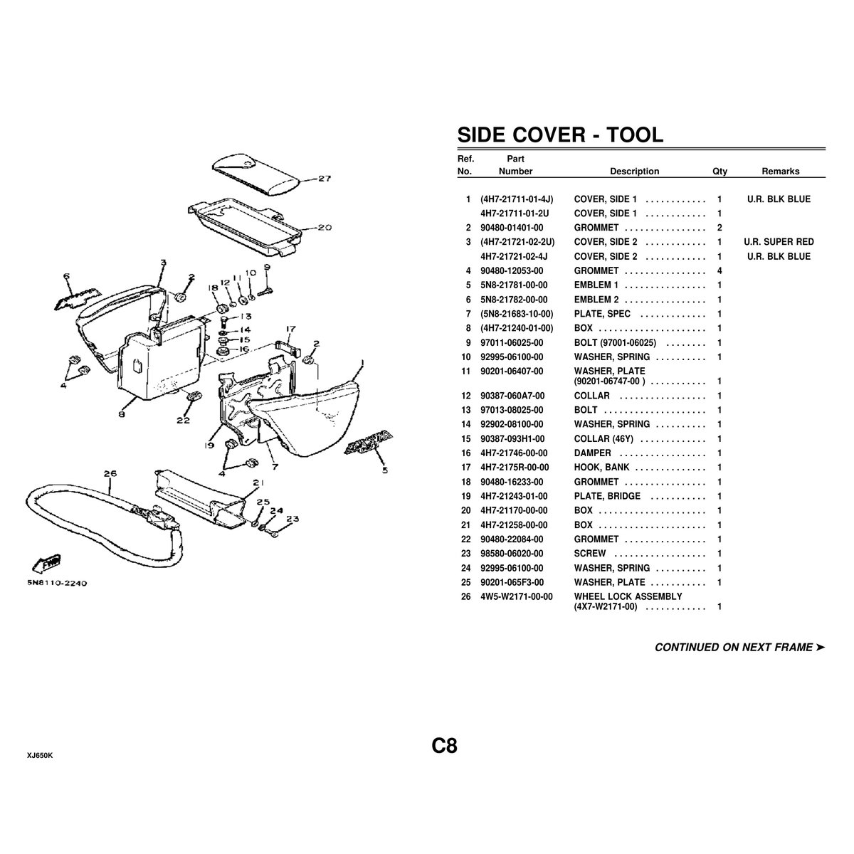 Yamaha XJ650K Motorcycle Cylinder Head Parts Manual PDF Guide - Image 3