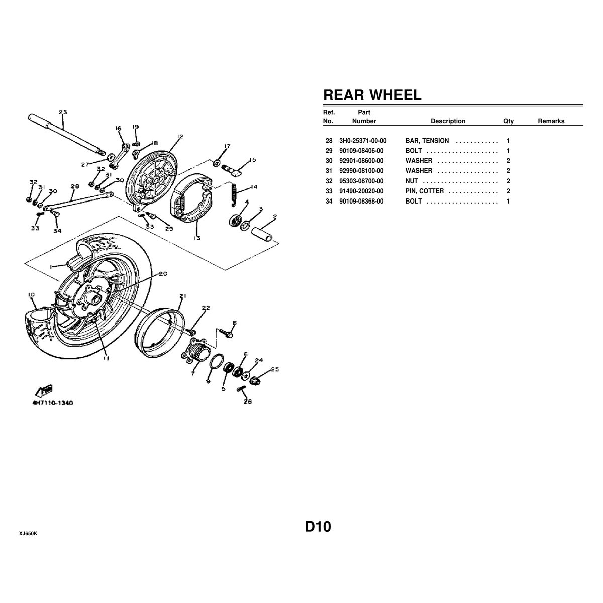 Yamaha XJ650K Motorcycle Cylinder Head Parts Manual PDF Guide - Image 4
