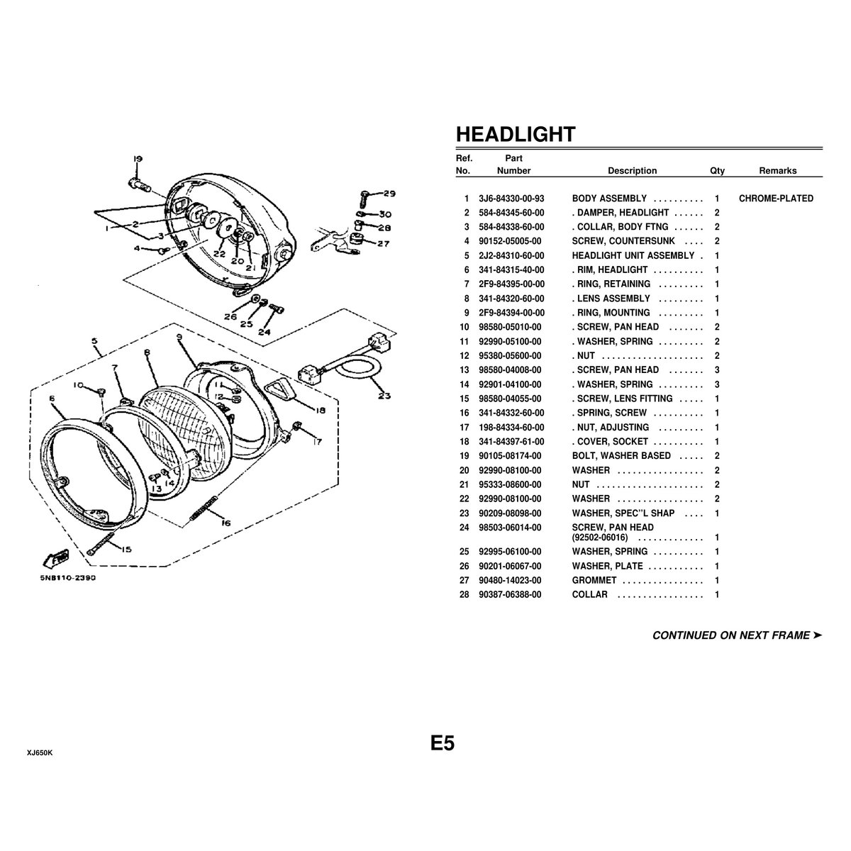 Yamaha XJ650K Motorcycle Cylinder Head Parts Manual PDF Guide - Image 6