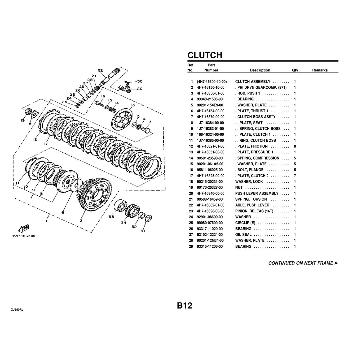 Yamaha XJ650RJ Cylinder Head & Engine Parts Manual PDF - Image 4