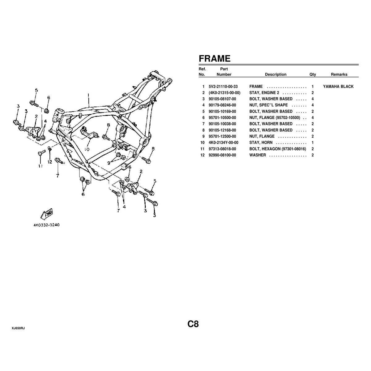 Yamaha XJ650RJ Cylinder Head & Engine Parts Manual PDF - Image 5