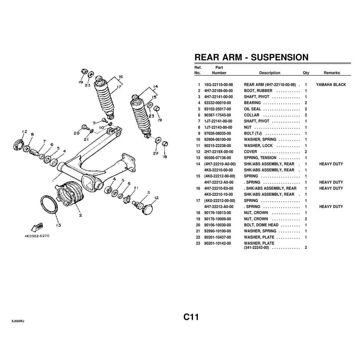 Yamaha XJ650RJ Cylinder Head & Engine Parts Manual PDF - Image 6