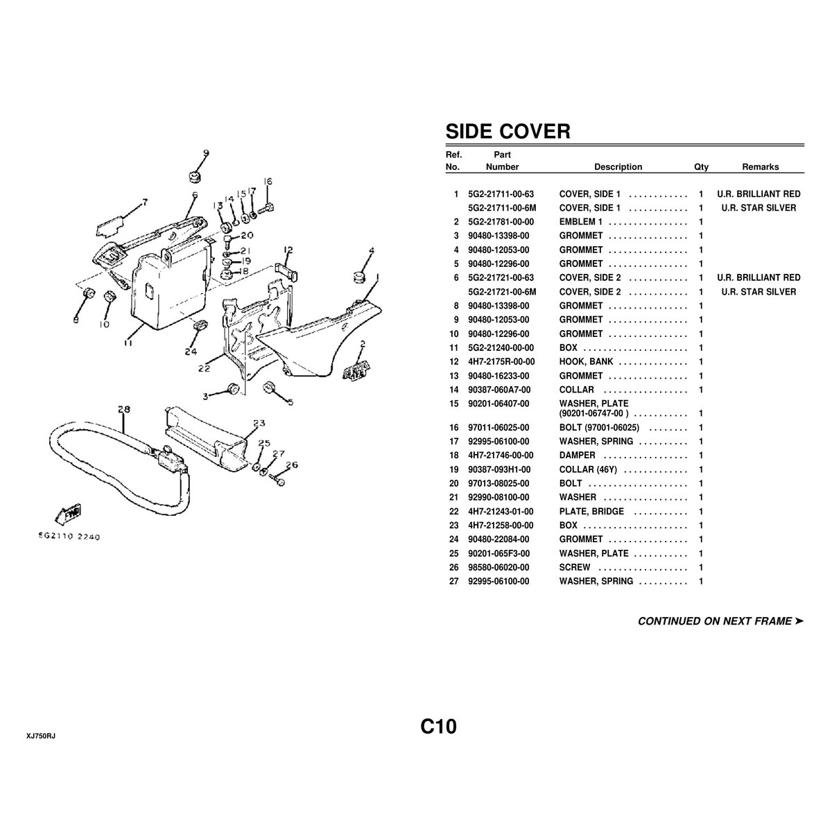 Yamaha XJ750RJ Cylinder Head & Engine Parts Manual PDF Guide - Image 5