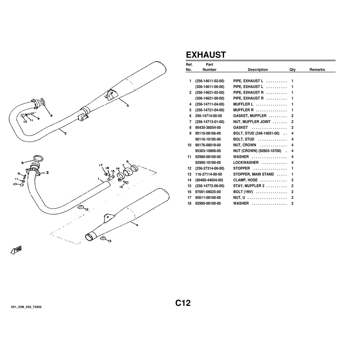 Yamaha XS1 XSB XS2 TX650 Motorcycle Parts Manual PDF Guide - Image 3