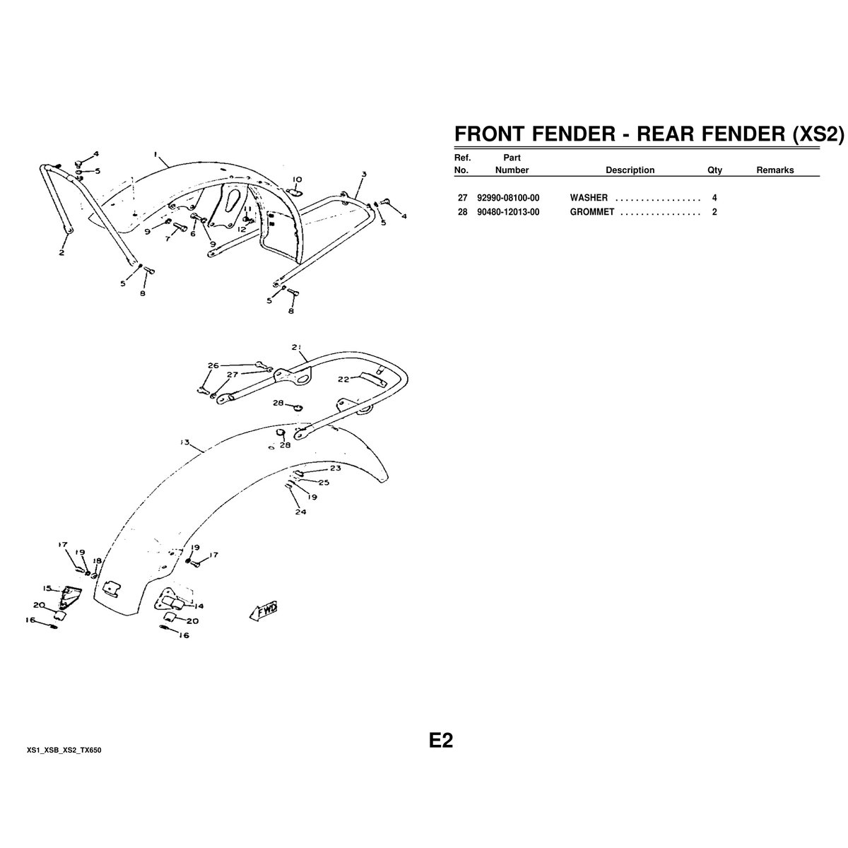 Yamaha XS1 XSB XS2 TX650 Motorcycle Parts Manual PDF Guide - Image 4