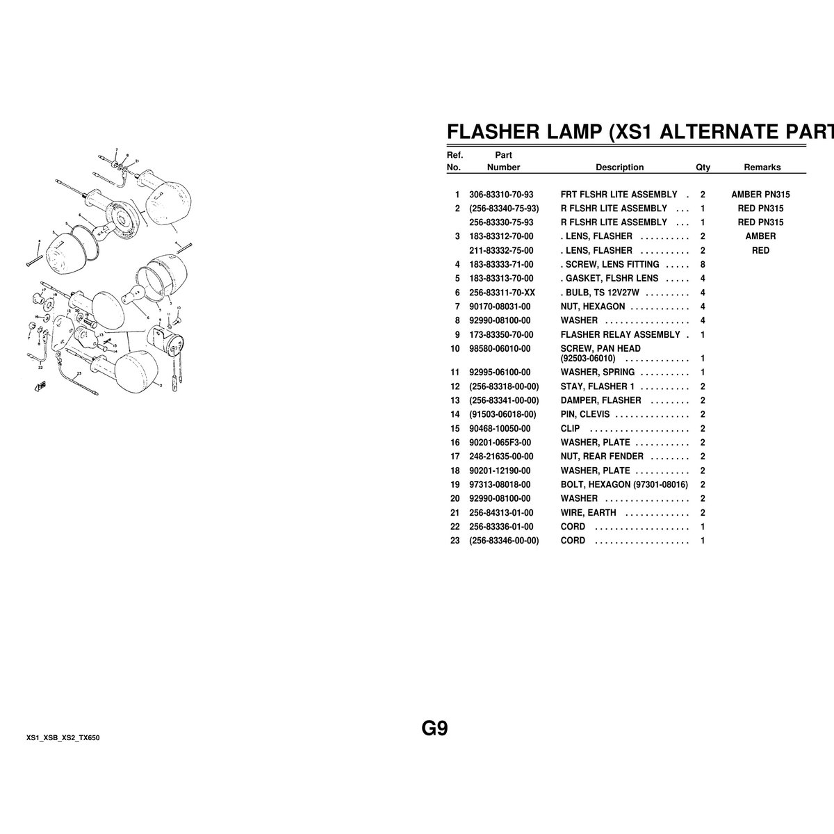 Yamaha XS1 XSB XS2 TX650 Motorcycle Parts Manual PDF Guide - Image 8