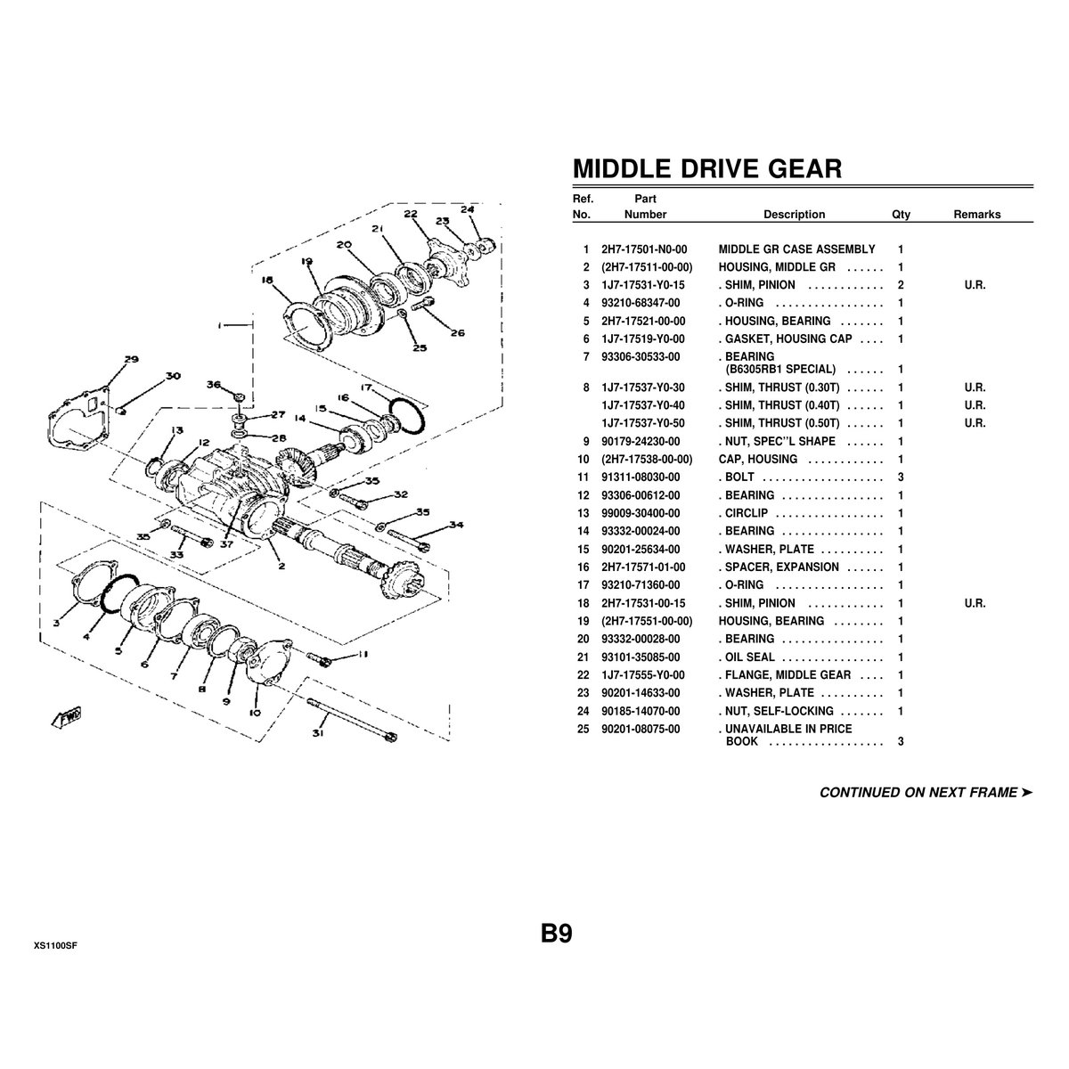 Yamaha XS1100SF Motorcycle Parts Manual - Complete Parts List PDF - Image 3