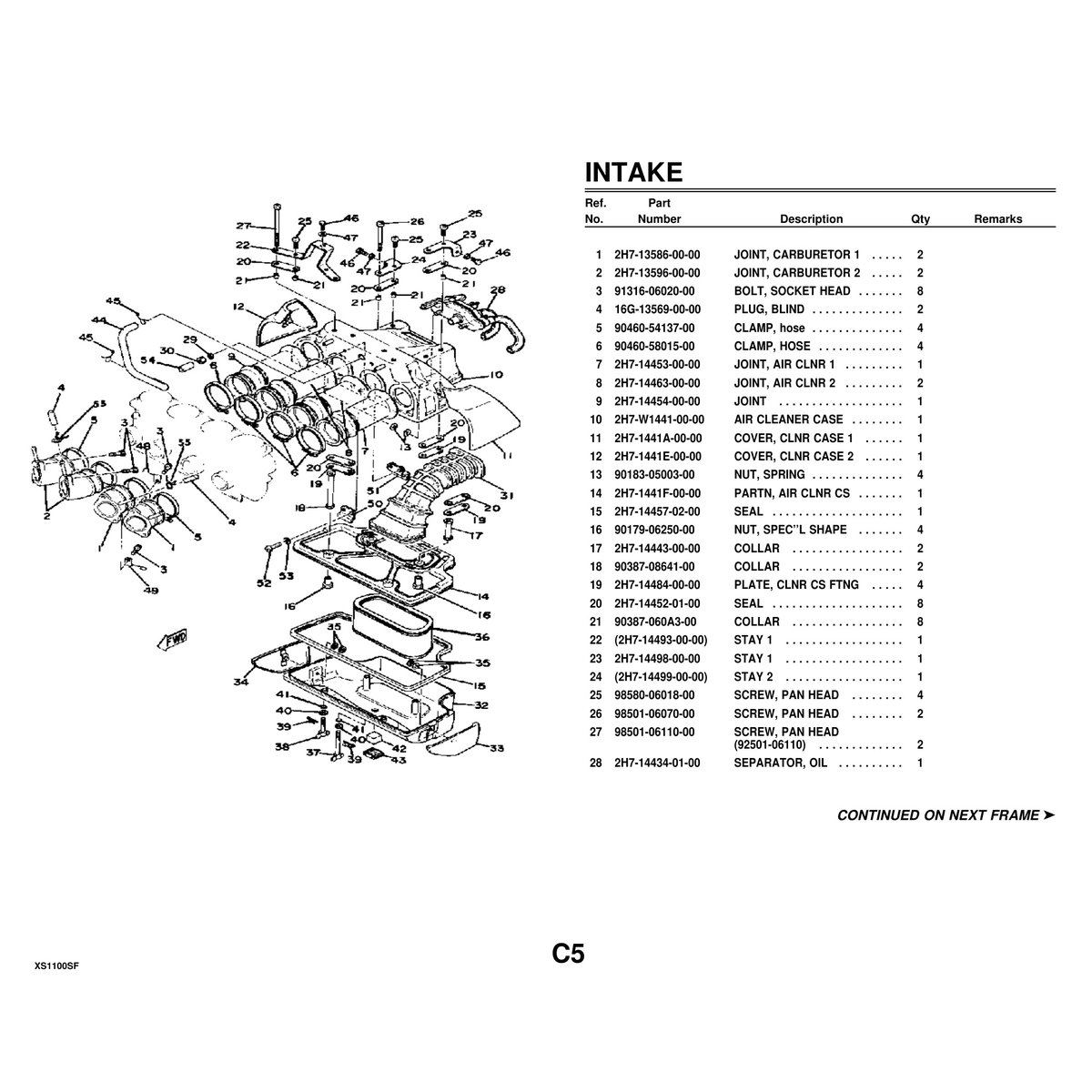 Yamaha XS1100SF Motorcycle Parts Manual - Complete Parts List PDF - Image 4
