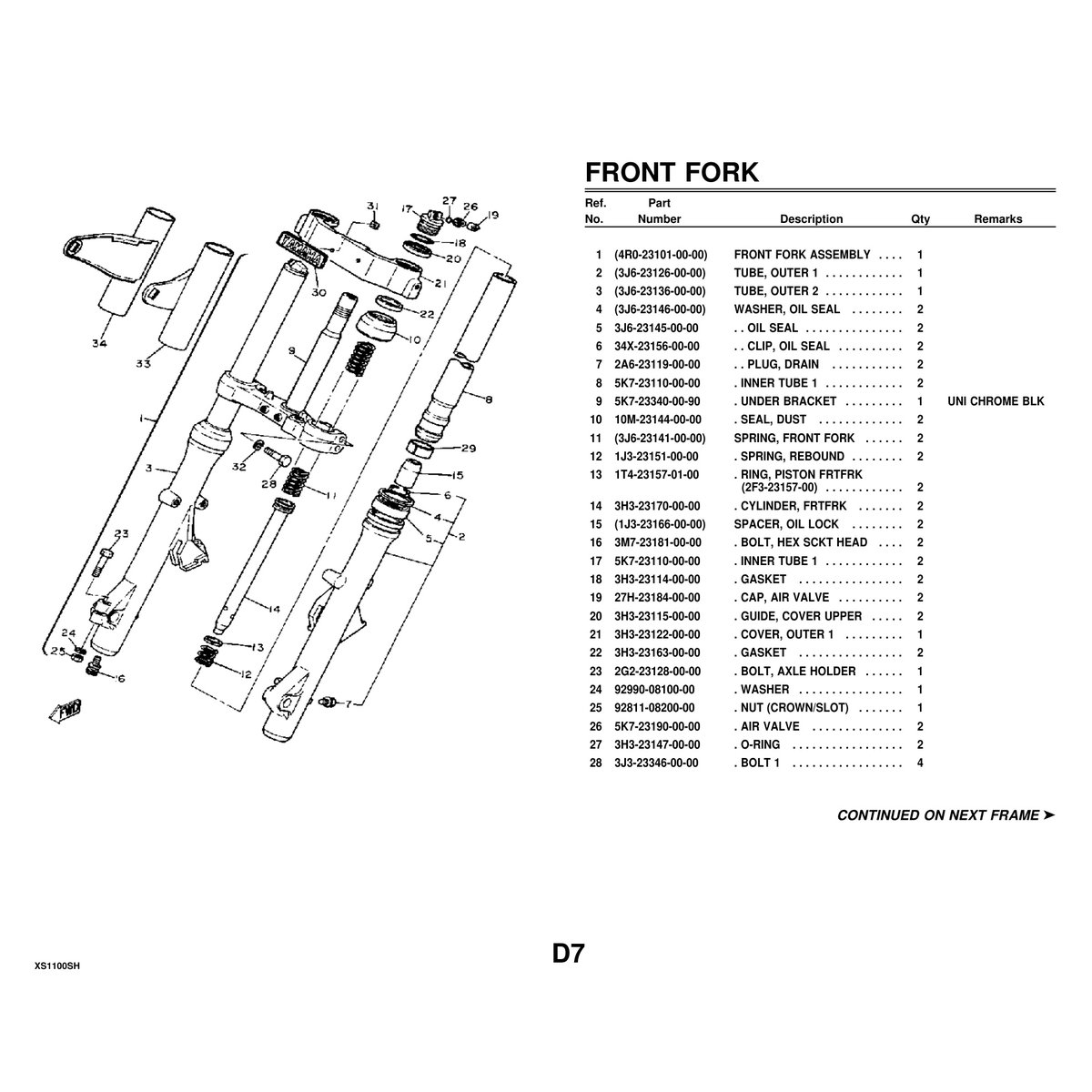 Yamaha XS1100SH Cylinder Head Parts Manual PDF - Vintage Manual - Image 3