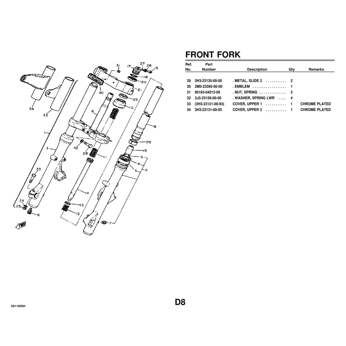 Yamaha XS1100SH Cylinder Head Parts Manual PDF - Vintage Manual - Image 4