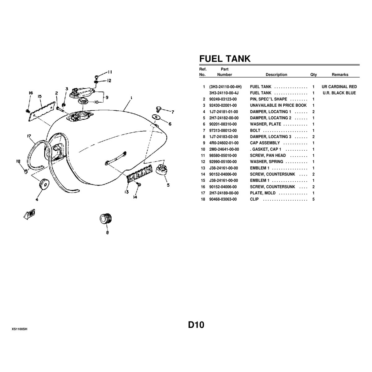 Yamaha XS1100SH Cylinder Head Parts Manual PDF - Vintage Manual - Image 6