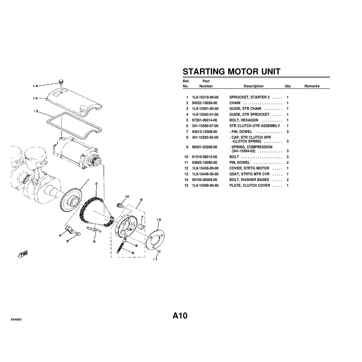 Yamaha XS400D Cylinder Head & Cylinder Parts Manual PDF - Image 2