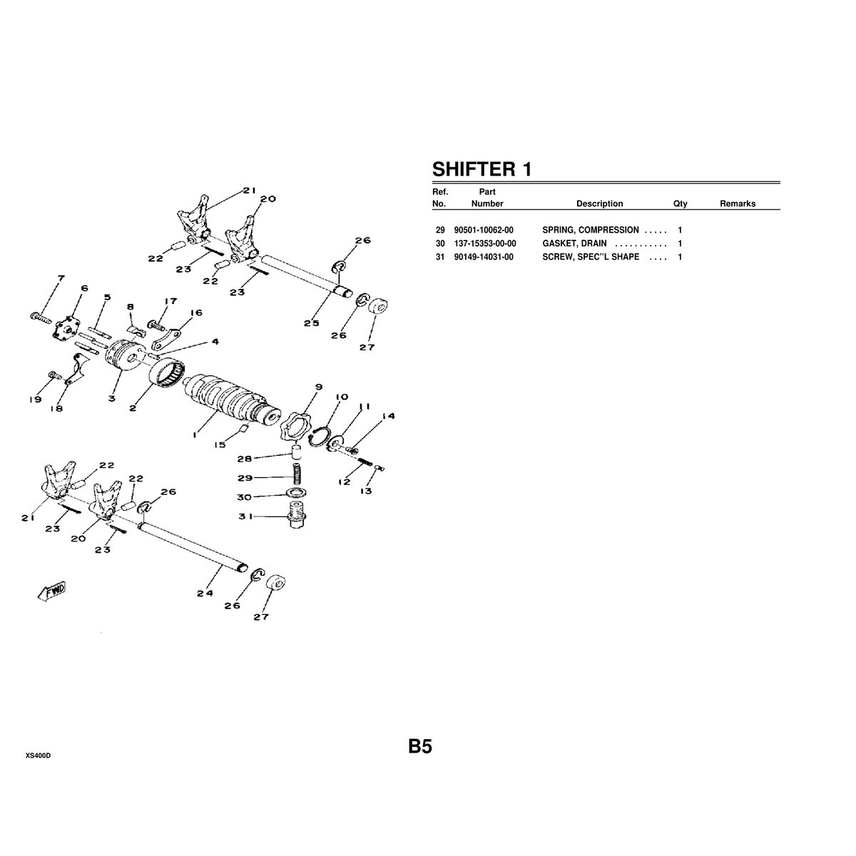Yamaha XS400D Cylinder Head & Cylinder Parts Manual PDF - Image 3