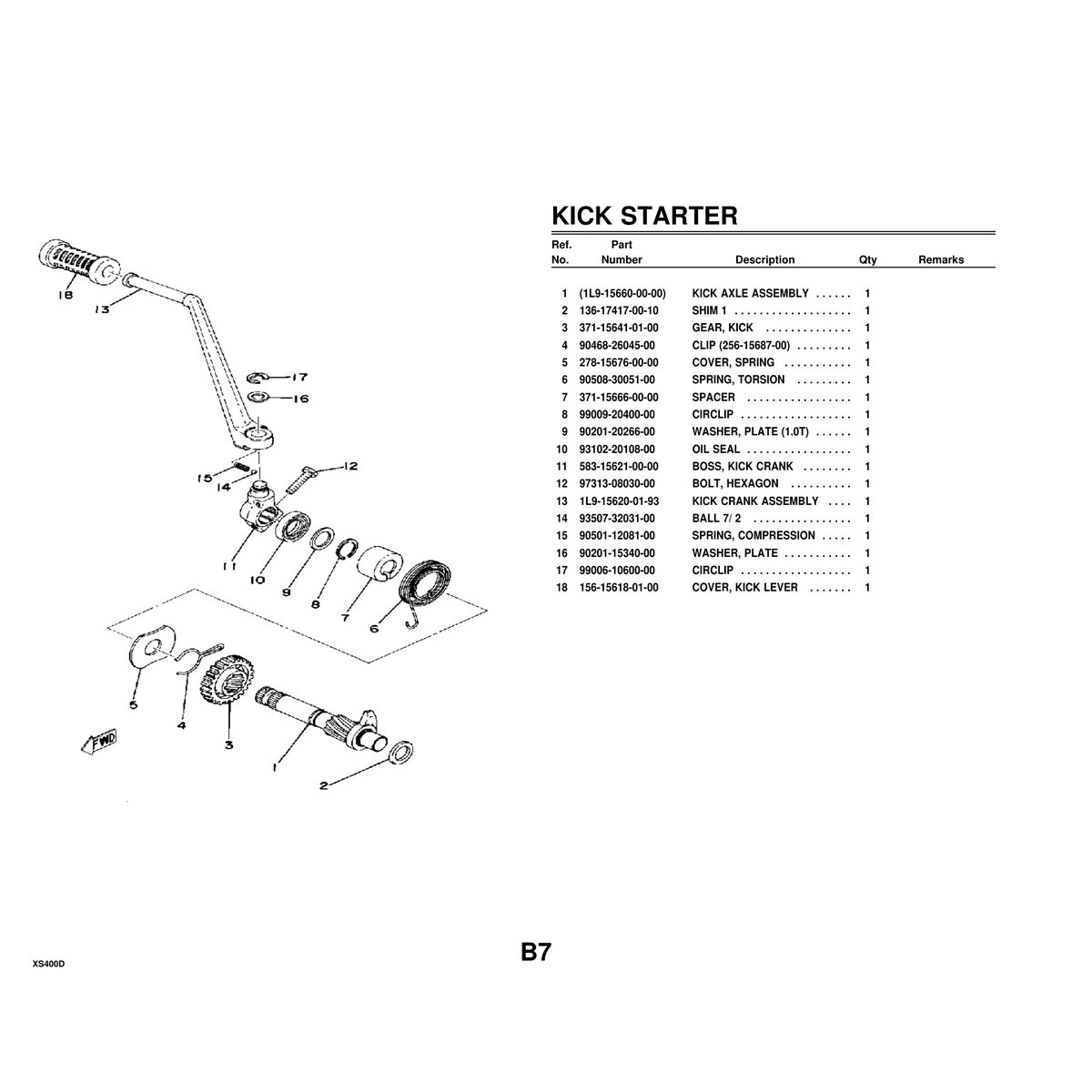 Yamaha XS400D Cylinder Head & Cylinder Parts Manual PDF - Image 4