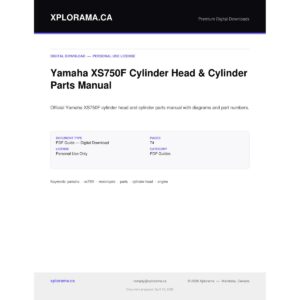 Yamaha XS750F Cylinder Head & Cylinder Parts Manual PDF Guide
