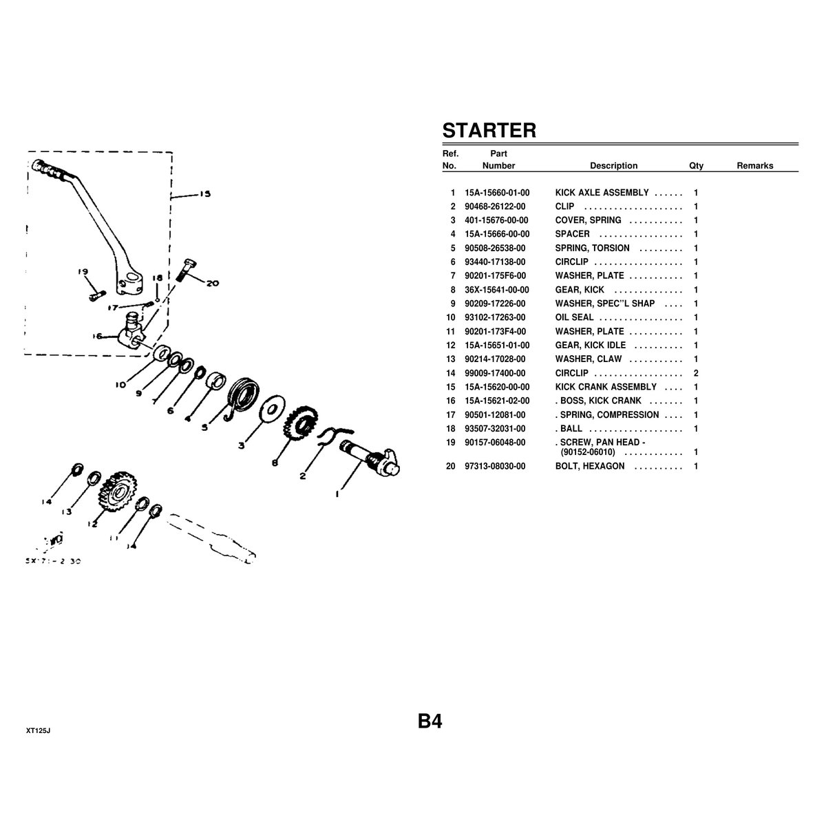 Yamaha XT125J Cylinder Head & Parts Manual PDF - 47 Pages - Image 2
