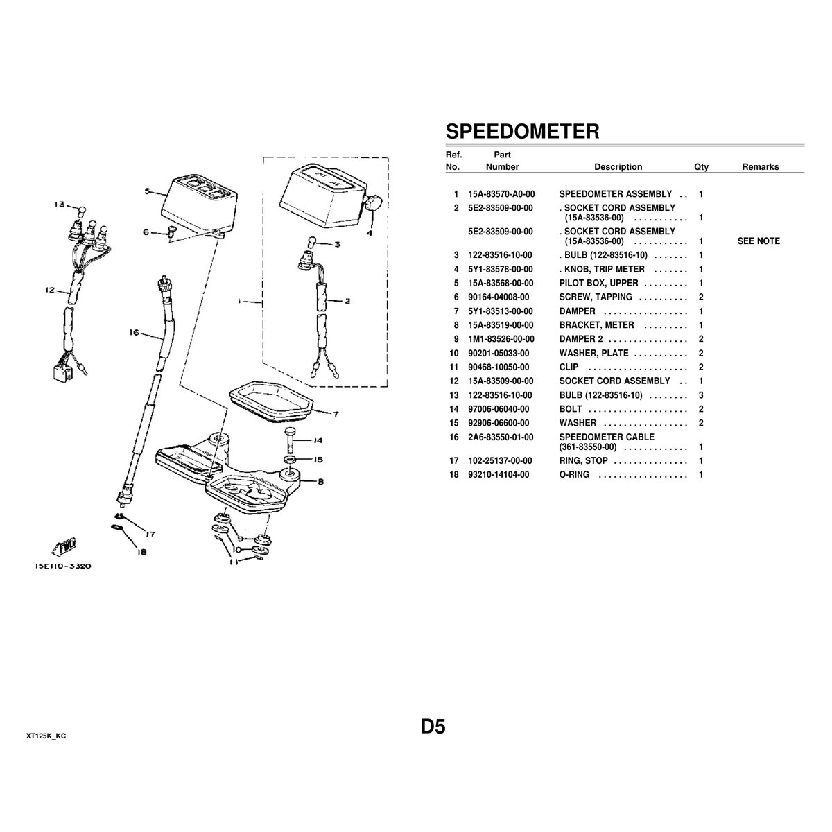 Yamaha XT125K KC Parts Manual - Complete Parts Catalog PDF - Image 3