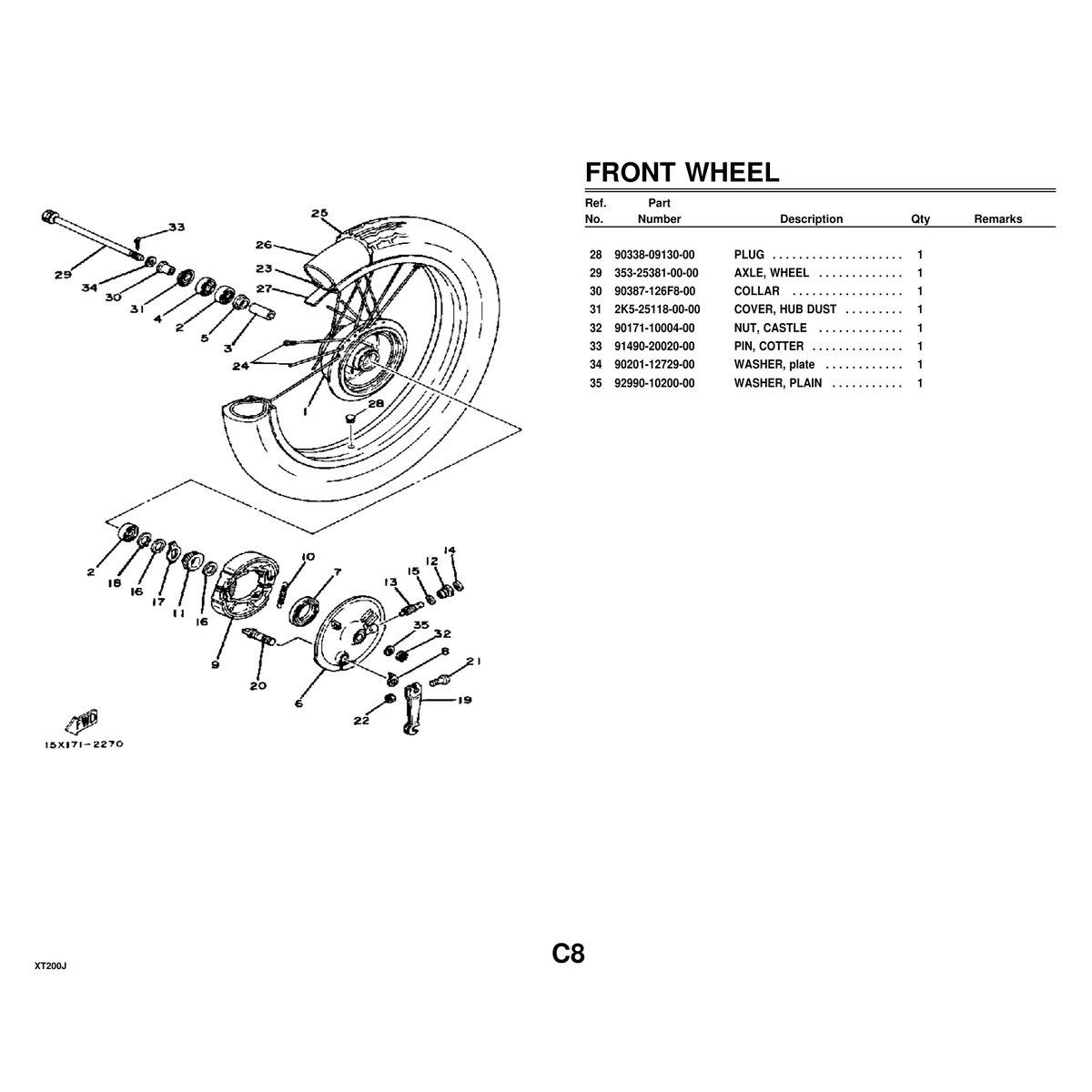 Yamaha XT200J Motorcycle Cylinder Parts Manual PDF Guide - Image 2