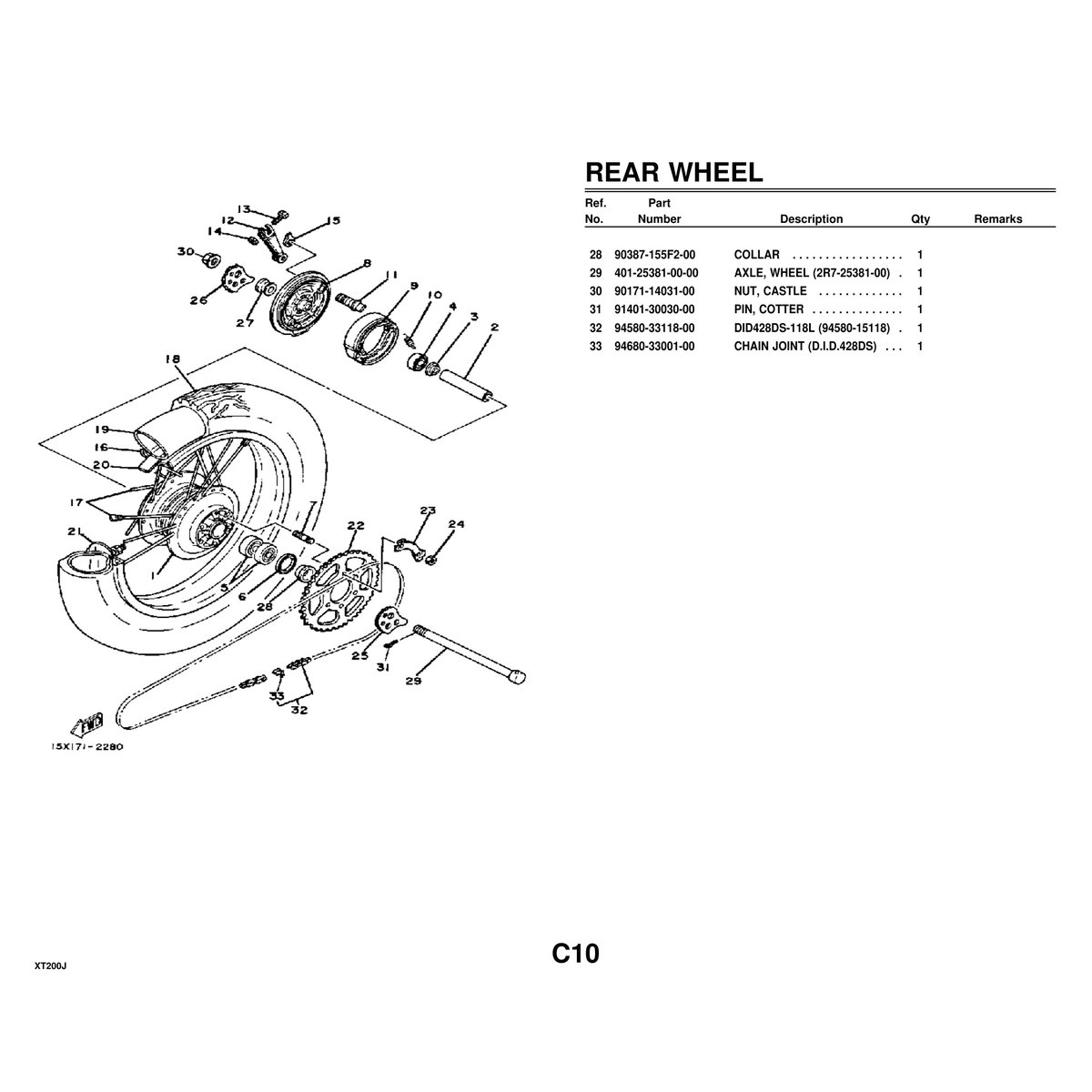 Yamaha XT200J Motorcycle Cylinder Parts Manual PDF Guide - Image 3