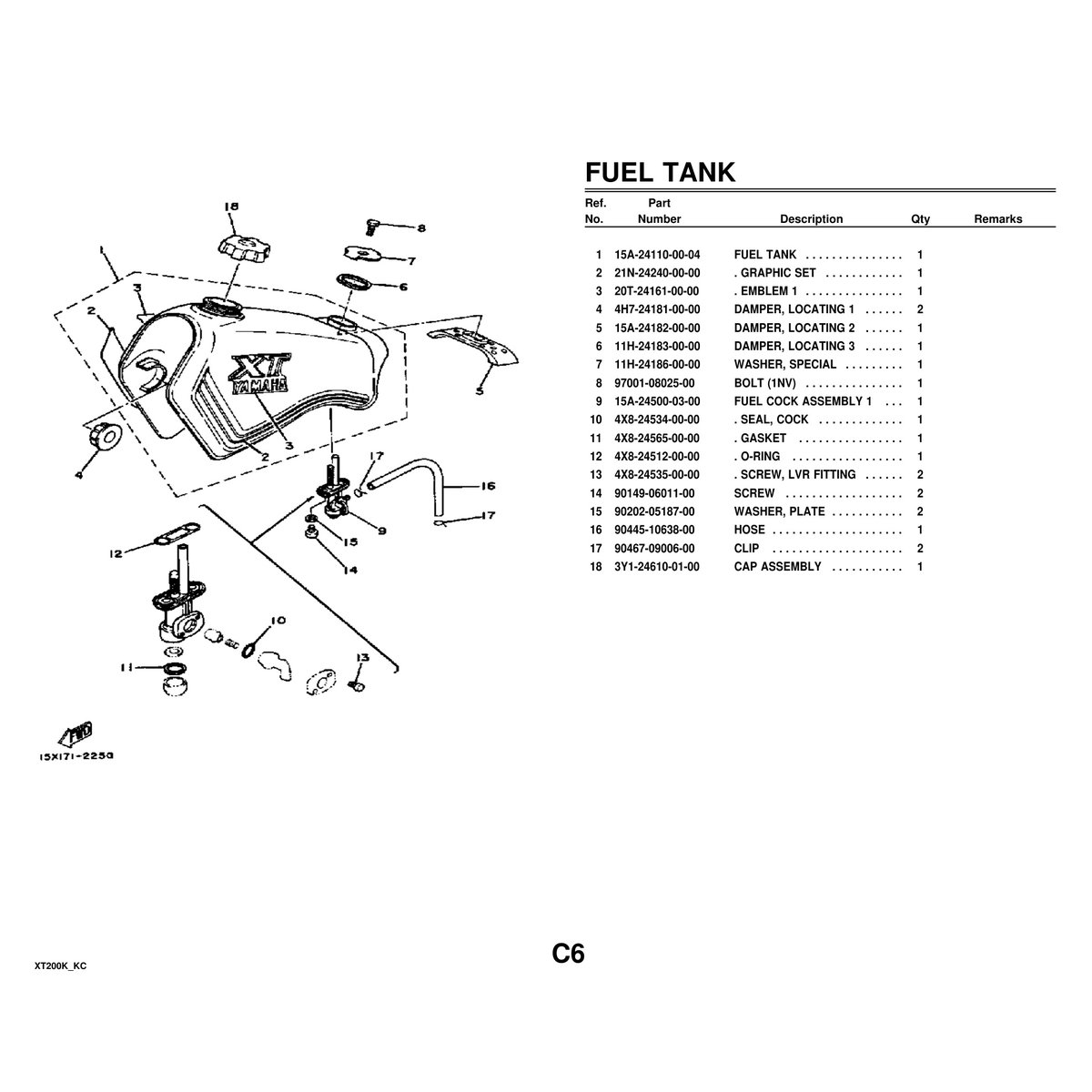 Yamaha XT200K Cylinder Head Engine Parts Manual PDF - Image 4