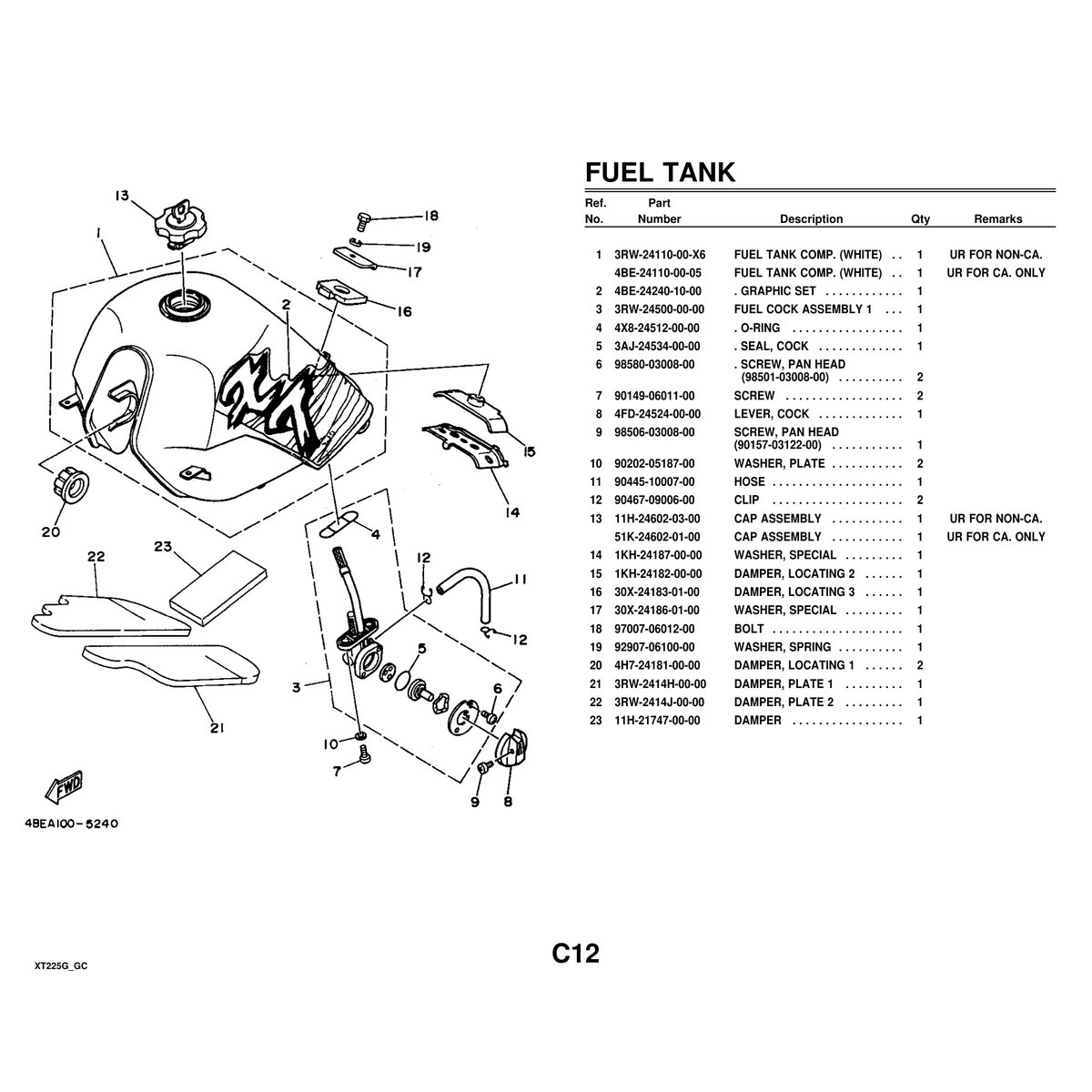 Yamaha XT225G Parts Diagram Manual - Complete Assembly Guide PDF - Image 6