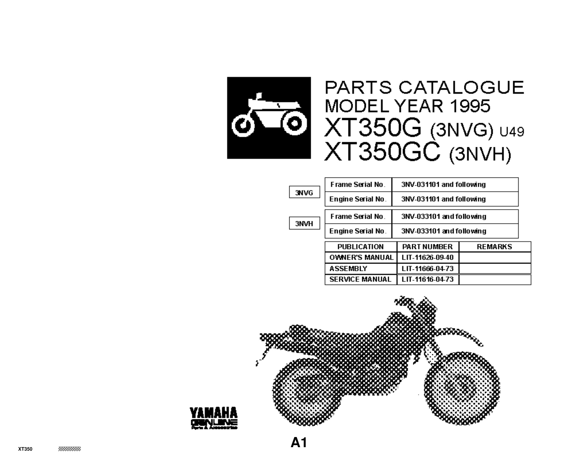Yamaha XT350 Parts Catalog Manual - Complete PDF Parts Guide