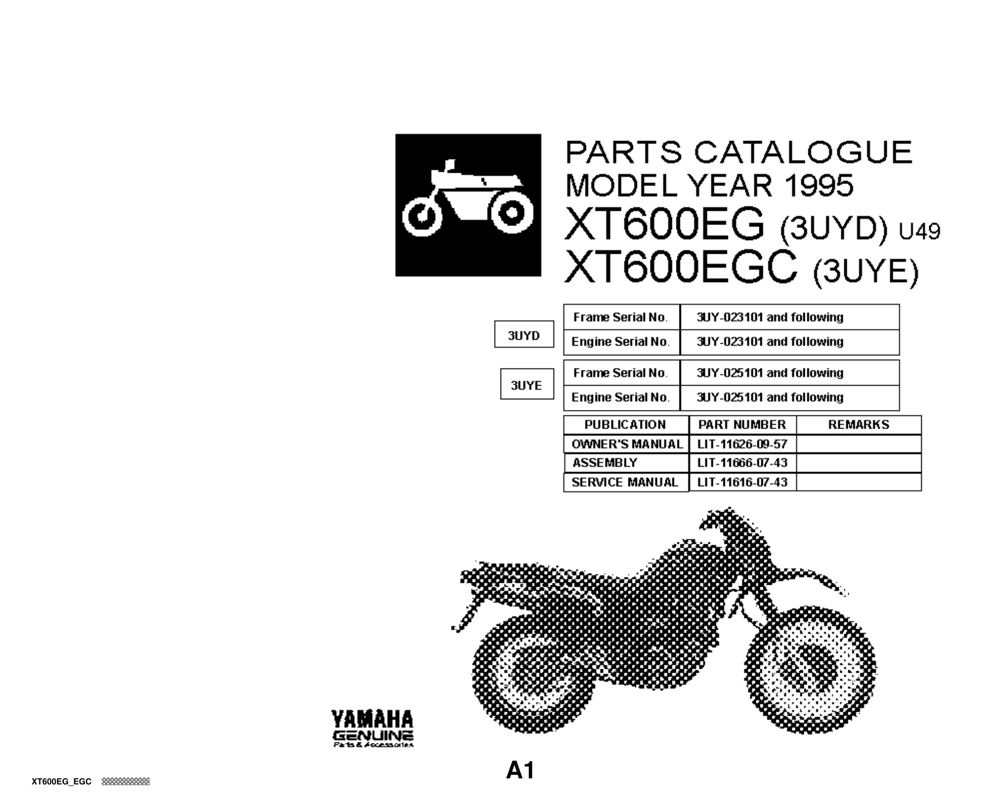 Yamaha XT600EG Parts Catalog Manual PDF - Motorcycle Service Guide