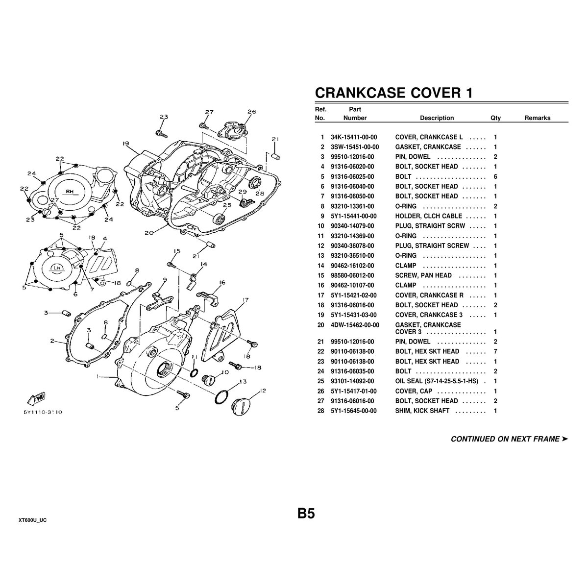 Yamaha XT600U Parts Manual - Complete Motorcycle Parts Catalog PDF - Image 3