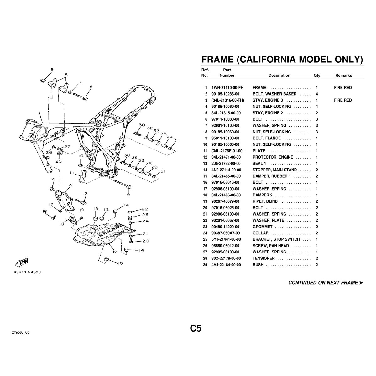 Yamaha XT600U Parts Manual - Complete Motorcycle Parts Catalog PDF - Image 5