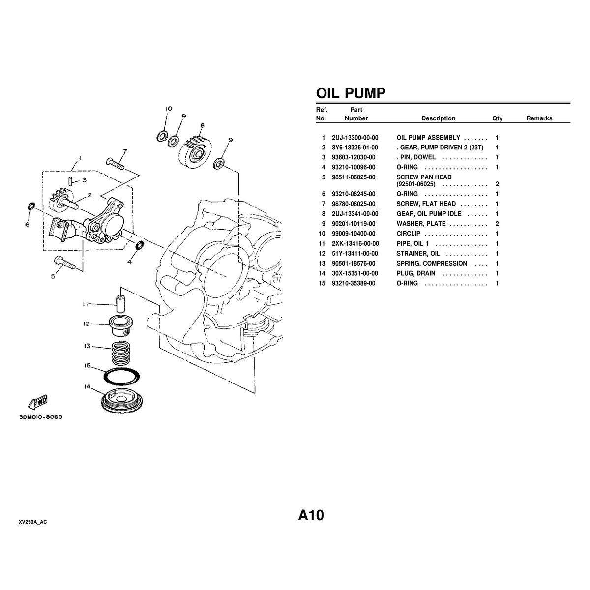 Yamaha XV250A Cylinder Head Parts Manual - Complete Assembly PDF - Image 2