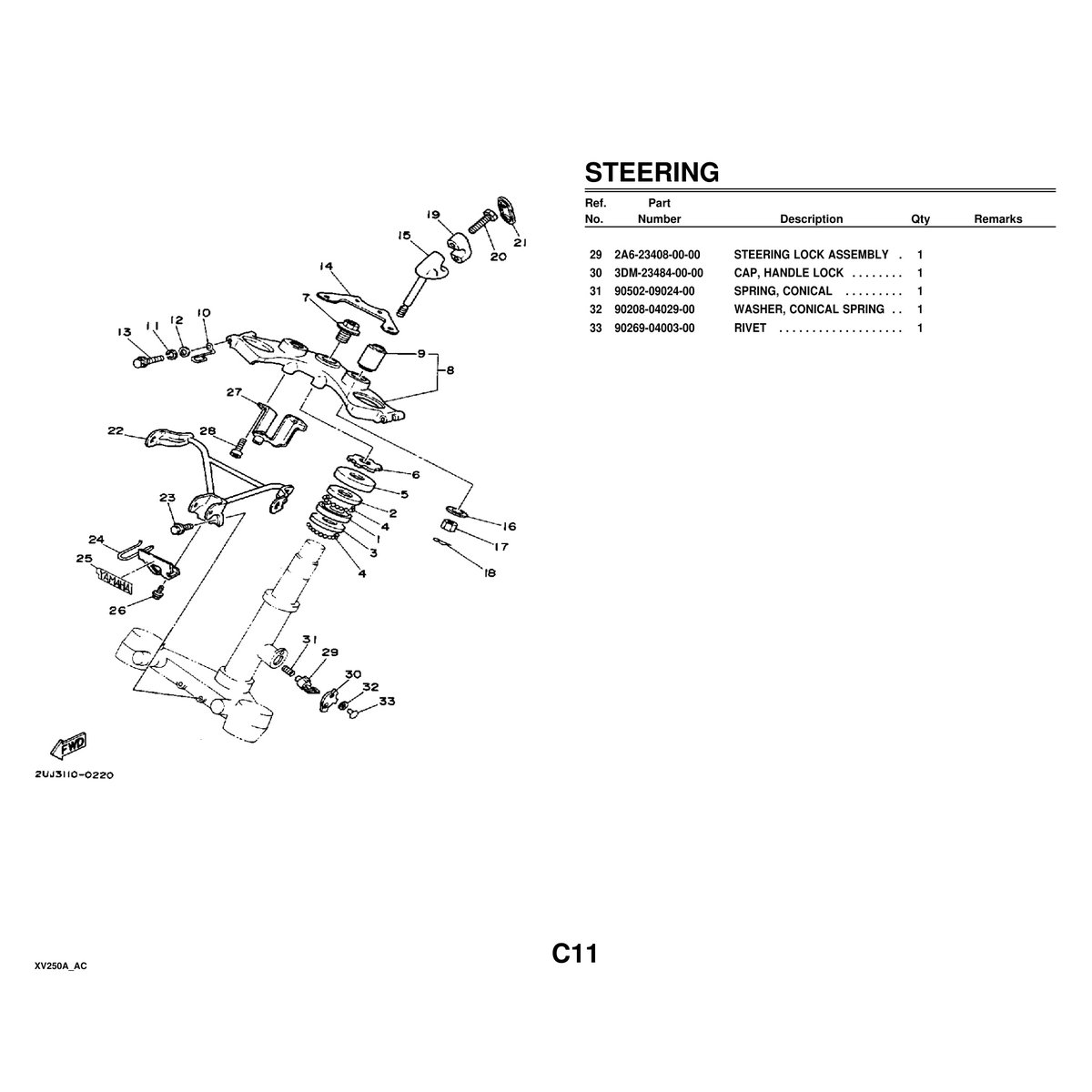 Yamaha XV250A Cylinder Head Parts Manual - Complete Assembly PDF - Image 4
