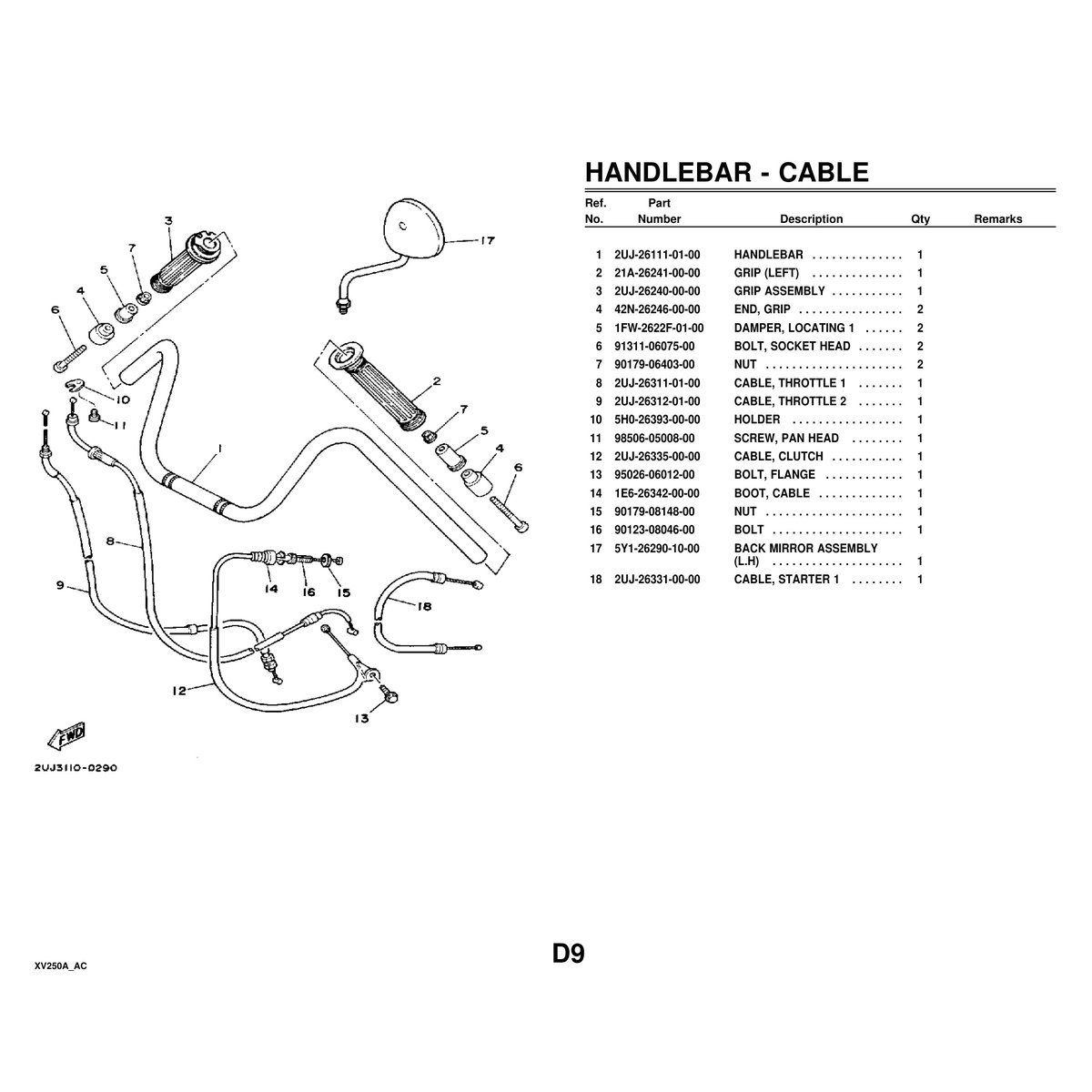 Yamaha XV250A Cylinder Head Parts Manual - Complete Assembly PDF - Image 6