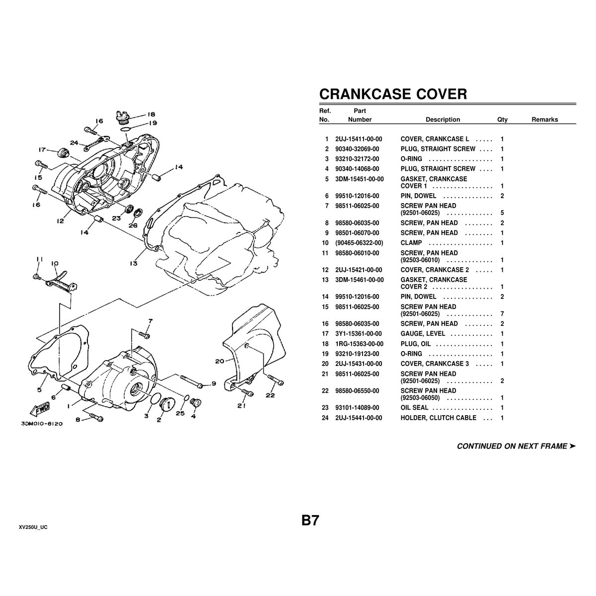 Yamaha XV250U Motorcycle Parts Manual - Cylinder Head Assembly PDF - Image 2