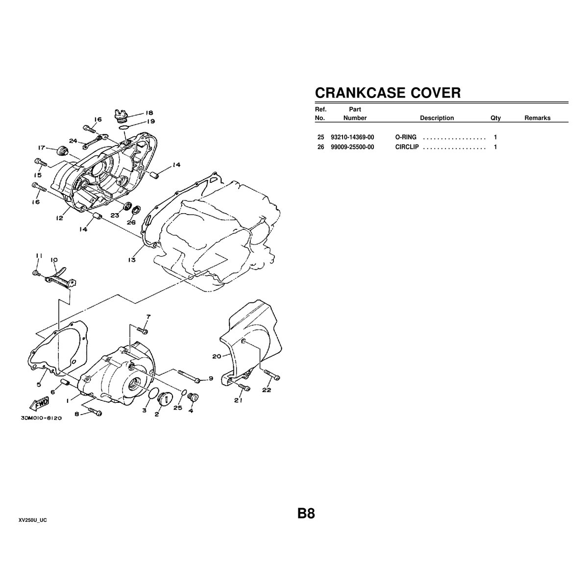 Yamaha XV250U Motorcycle Parts Manual - Cylinder Head Assembly PDF - Image 3