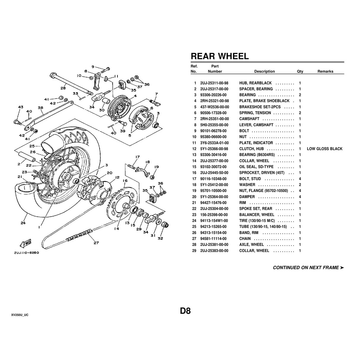 Yamaha XV250U Motorcycle Parts Manual - Cylinder Head Assembly PDF - Image 5