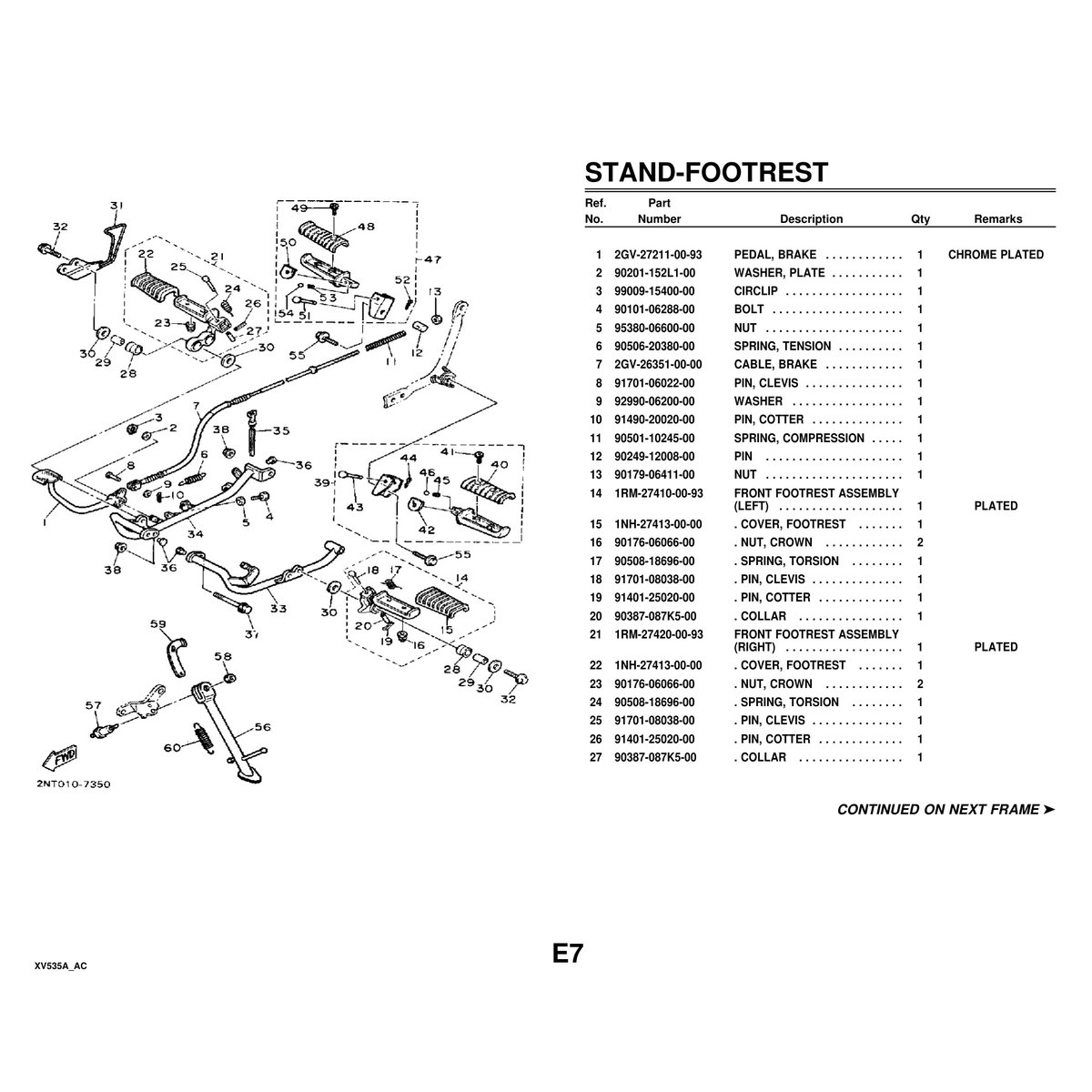 Yamaha XV535A Cylinder Head Assembly Parts Manual - 68 Pages - Image 6