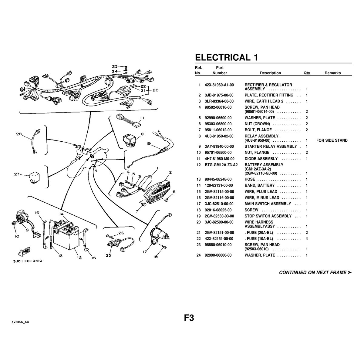 Yamaha XV535A Cylinder Head Assembly Parts Manual - 68 Pages - Image 7