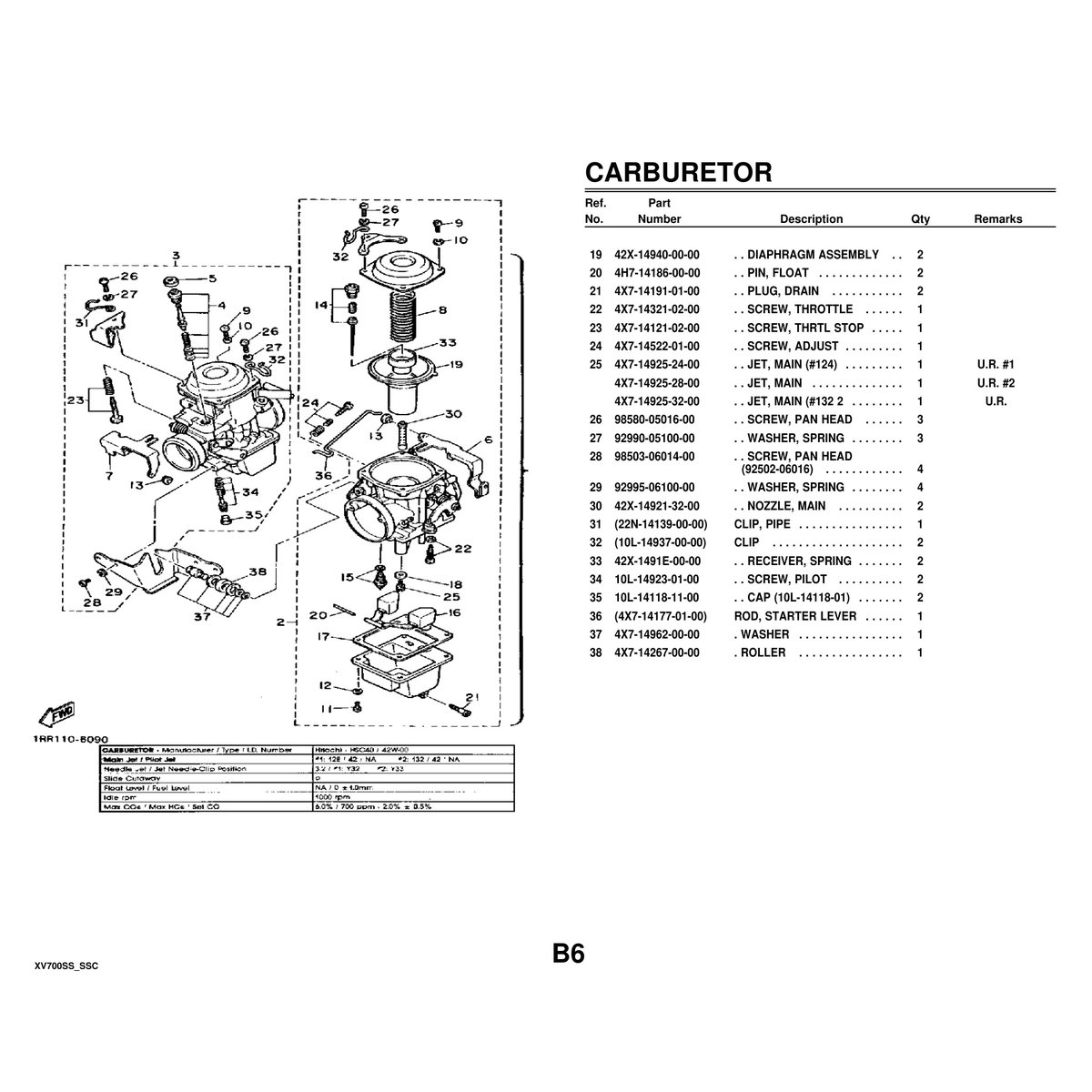 Yamaha XV700SS Parts Manual - Cylinder Head Assembly PDF - Image 2