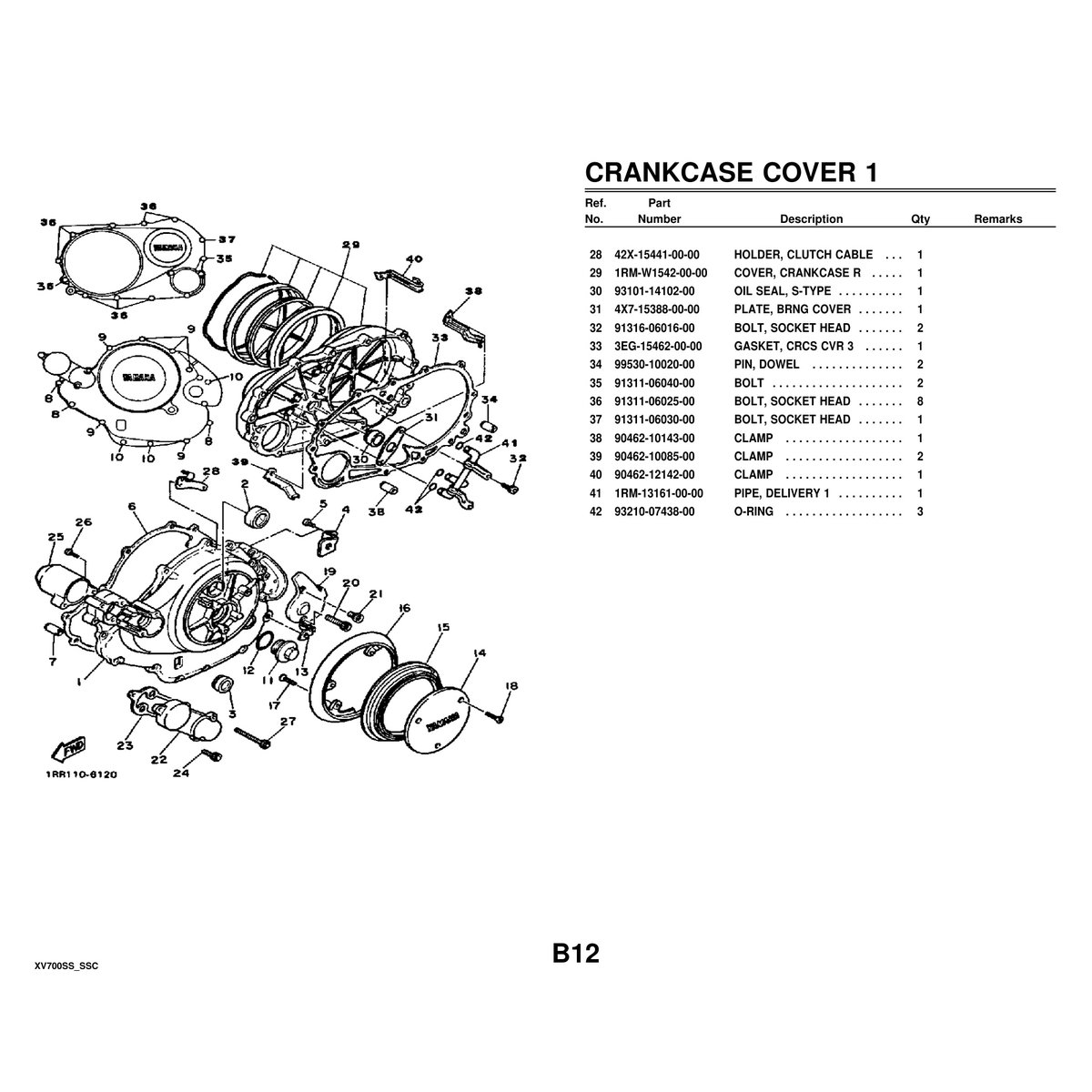 Yamaha XV700SS Parts Manual - Cylinder Head Assembly PDF - Image 3