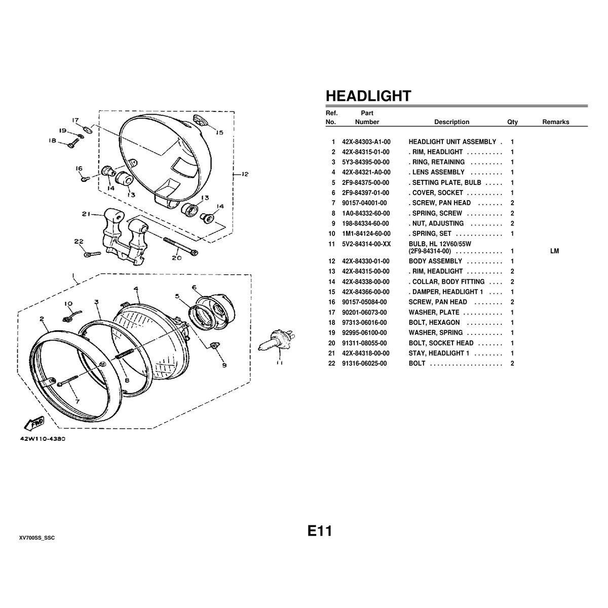 Yamaha XV700SS Parts Manual - Cylinder Head Assembly PDF - Image 7