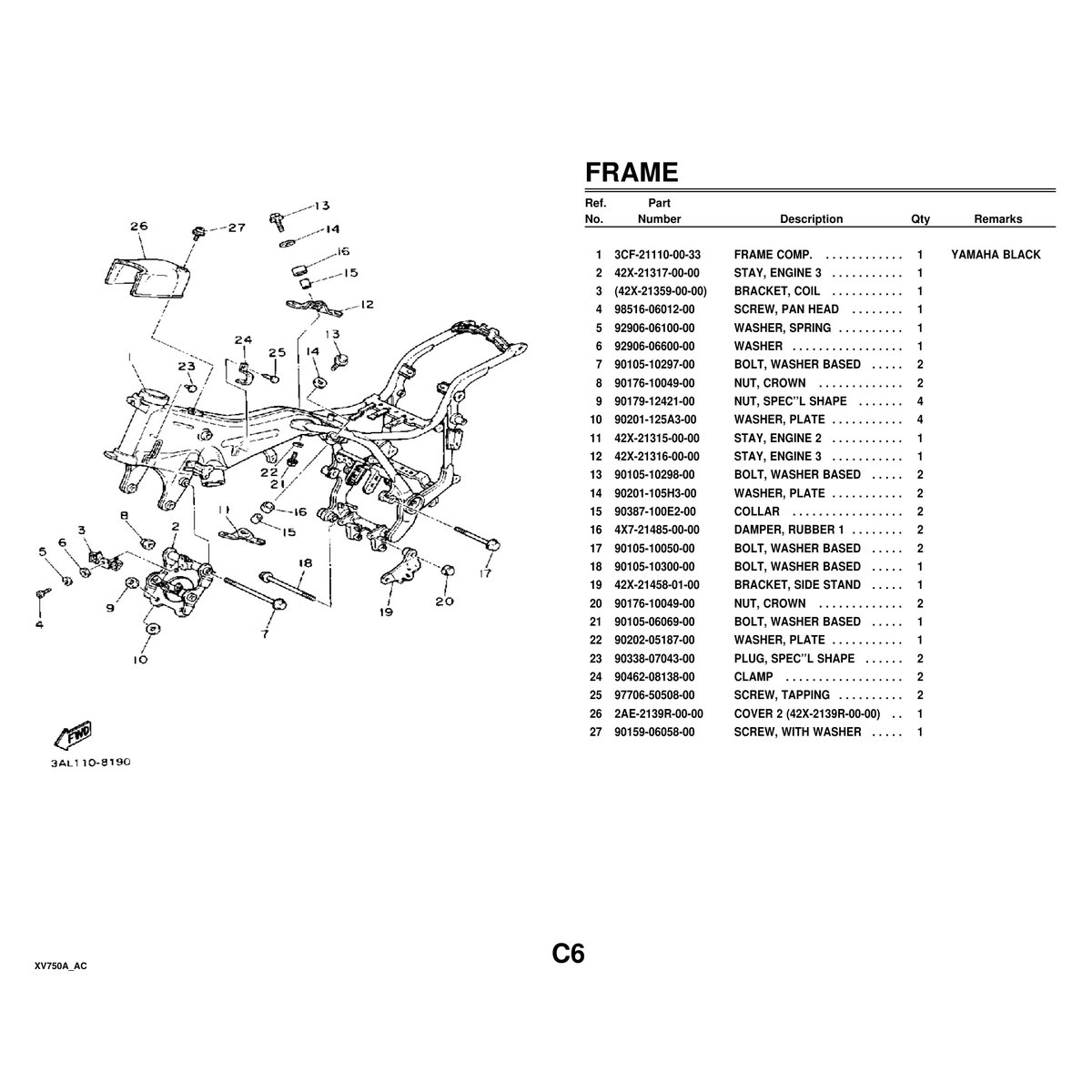 Yamaha XV750A Motorcycle Cylinder Head Parts Manual PDF Guide - Image 3