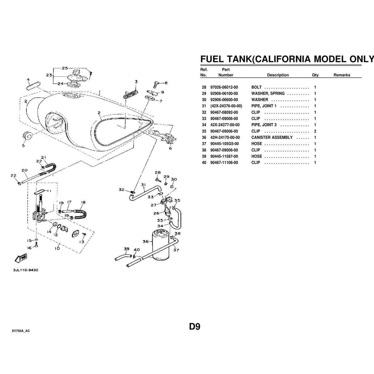 Yamaha XV750A Motorcycle Cylinder Head Parts Manual PDF Guide - Image 6