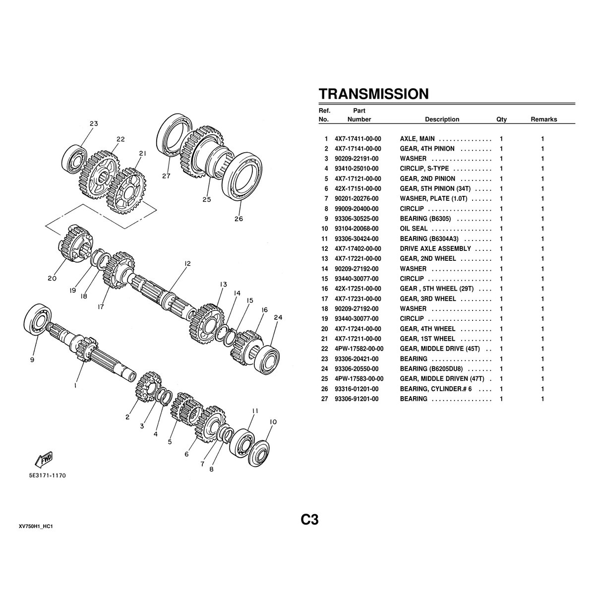 Yamaha XV750H1 Parts Catalog Complete Assembly Guide PDF - Image 4