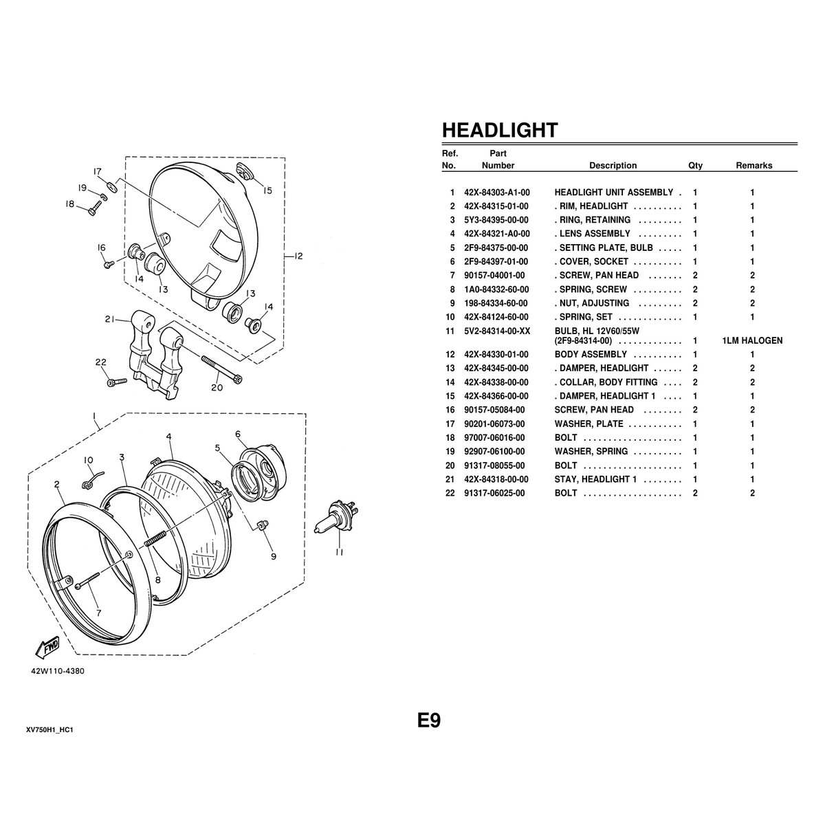 Yamaha XV750H1 Parts Catalog Complete Assembly Guide PDF - Image 7