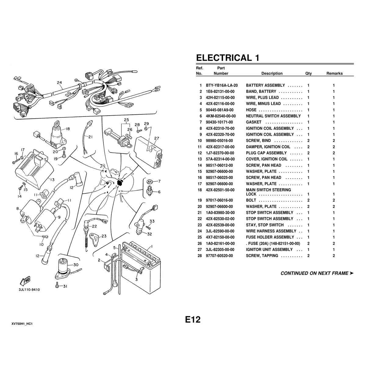 Yamaha XV750H1 Parts Catalog Complete Assembly Guide PDF - Image 8
