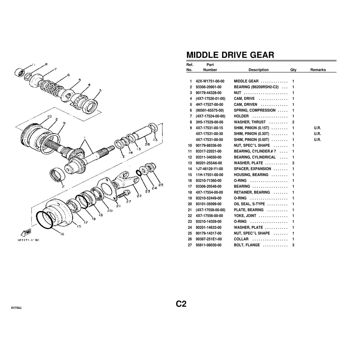 Yamaha XV750J Motorcycle Cylinder Head Parts Manual PDF Guide - Image 2
